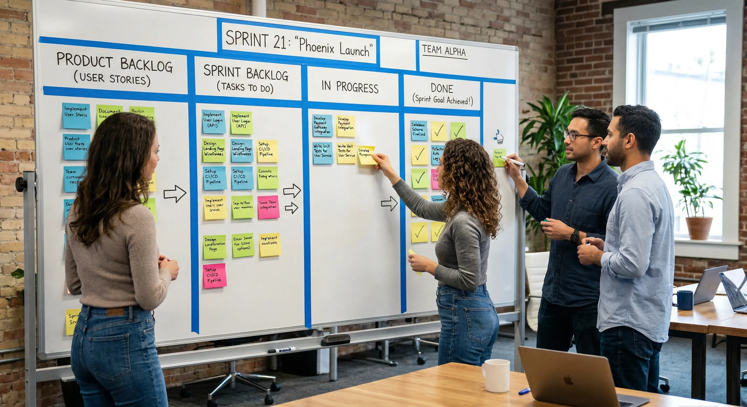 A-task-board-used-within-Scrum-to-track-the-work-committed-to-a-sprint.-Items-move-from-the-Product-Backlog-→-Sprint-Backlog-→-In-Progress-→-Done-scaled